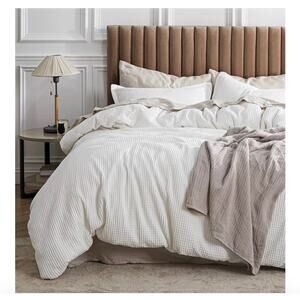 Bedsure Coconut Waffle Pattern King Duvet and Pillow Case Set NIB